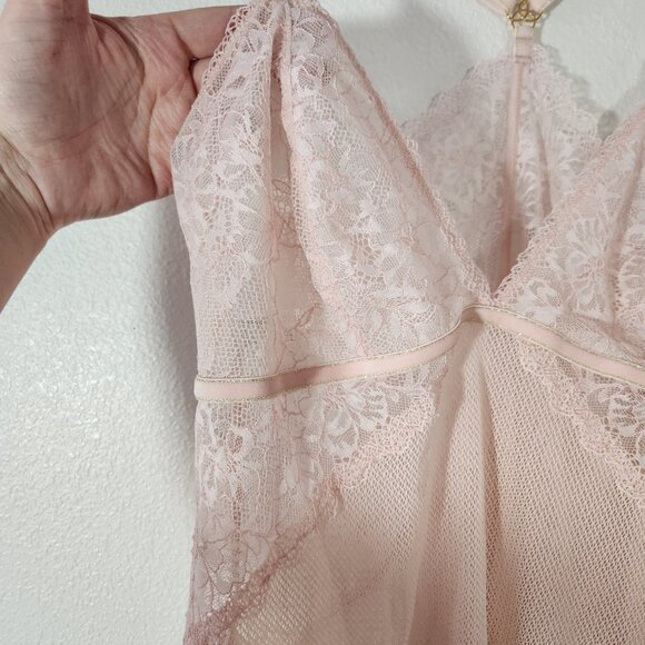 b.tempt’d by Wacoal Lace Encounter Pink Rose Smoke Chemise Sz XL - Picture 11 of 16